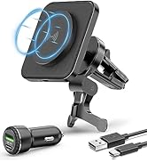for MagSafe Car Mount Charger, 15W Wireless Magnetic Car Charger for iPhone 15/14/13/12 Series, A...