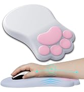 L-SPOUTTO Ergonomic Mouse Pad with Wrist Rest,Cute Cat Paw Mousepad Wrist Support,Comfortable Mas...