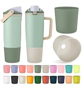 Kaitiaki 2PCS Silicone Higher Boot for Owala 40oz 30oz FreeSip Sway Tumblers, Protective Anti-Sli...