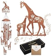 YHmall Giraffe Wind Chimes for Outside, 35" Giraffe Gifts for Women Mom Men Metal Windchimes Outd...