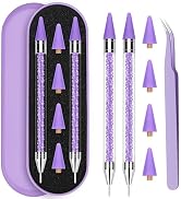Rhinestone Picker Tool, 2 Rhinestone Dotting Tool Wax Pen Dual-Ended with 4PCS Replaceable Wax Ti...