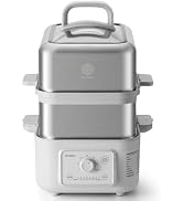 BUYDEEM G52 10.6Qt Electric Food Steamer for Cooking, Oat White | 1-4 People, 2-hour Keep Warm, 7...