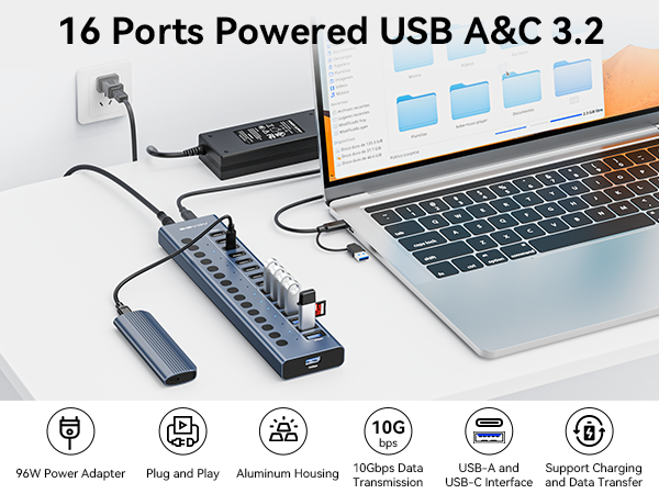 Powered USB 3.2 Hub