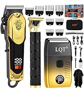 LQT 3-in-1 Barber Kit, Professional Hair Clipper, T-Blade Trimmer &amp; Foil Shaver Set, Long-Lasting...