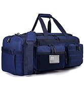 LHI 50L Tactical Duffle Bag for Men, 3-in-1 Gym Duffle and Backpack, Shoe Compartment, Laptop Sle...