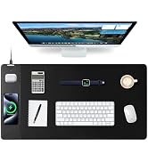 Mouse Pad with Wireless Charging, Gaming Mouse Pad with Ultra-Smooth Surface, Large XXL Desk Mat,...