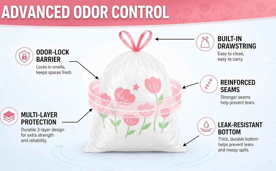 4GL trash bags drawstring