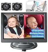 Baby Car Camera, 5'' HD 1080P Dual Channel Monitor &amp; 2 Camera, Night Vision &amp; 150° Wide View Baby...