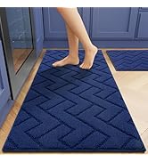 hicorfe Kitchen Runner Rug and Mats Sets,2 Pieces Super Absorbent Polypropylene Non-Slip Rug,Soft...