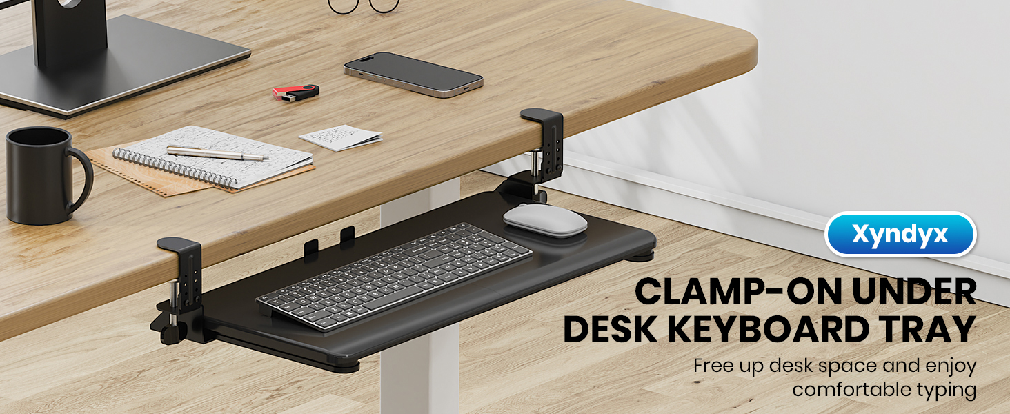 keyboard tray under desk