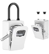 Portable Key Lock Box, Upgrade Clearly Visible Numbers, Lock Box Wall Mounted for House Key, 5 Ke...