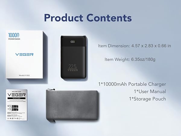 Item Dimension: 4.57 * 2.83 * 0.66 inches, Weight: 6.35oz / 180g, 1*Storage Pouch 1*User Manual.