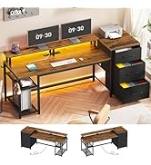 SEDETA 59" Office Desk with Drawers, Reversible Computer Desk with File Drawers &amp; Storage, Gaming...