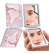 dcdcee Pocket Mirror, Small Travel Mirror with Magnification, Portable Double-Sided Magnifying Co...