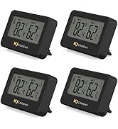 4PCS Mini Digital Hygrometer and Thermometer,Reptile Thermometer with Magnetic &amp; Tablestand, Indo...