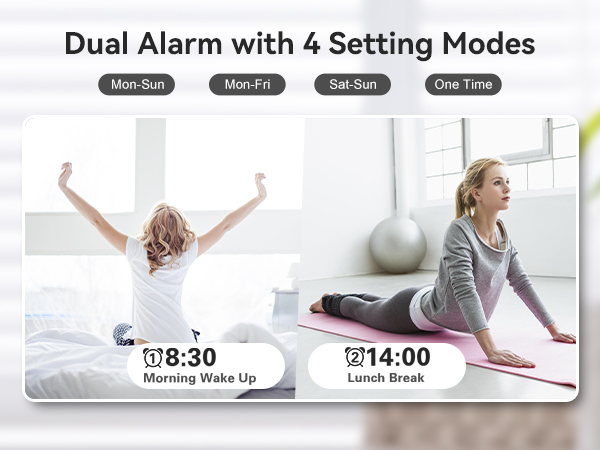 Dual Alarm Clock with 4 Setting Modes
