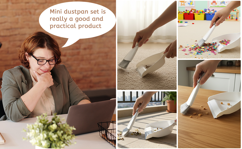 Small Dust Pan and Brush Set for Table, Key Board, Cat, Dog and Other Pet