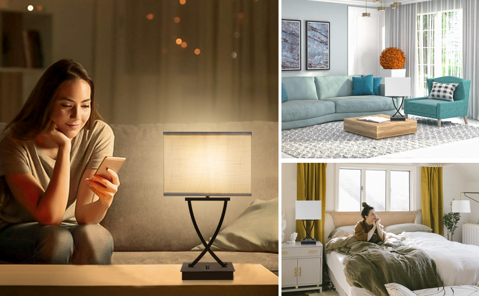 desk lamp with usb port and outlet