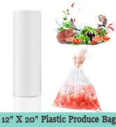 Food Storage Bags, 12" X 20" Plastic Produce Bag, Clear Plastic Bag for Food, Fruit, Vegetable, R...
