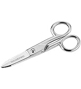 WORKPRO Electrician Scissors, 5-1/5 Inch Heavy Duty Scissors, Nickel-Plated Stainless Steel Snips...