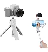 MT-08 White Mini Tripod for Camera, 1/4" Screw Universal Portable Camera Tripod Compatible with D...