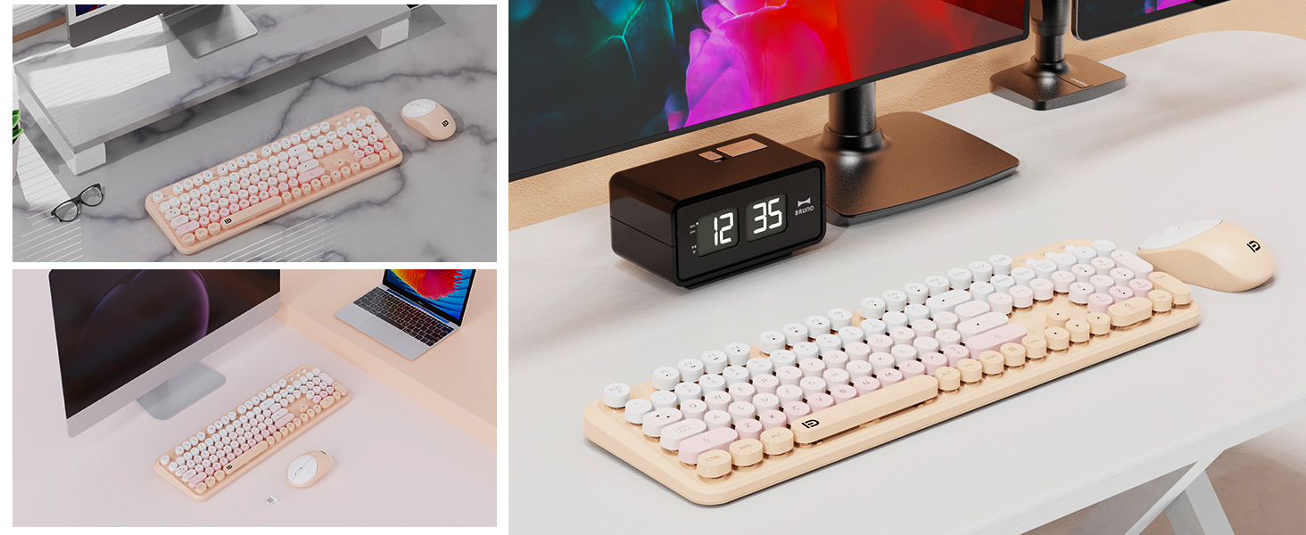 aesthetic wireless keyboard and mouse