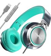 INFURTURE USB C(Type C) Wired Headphones with Mic & Volume Control, Tangle-Free Plaiting Line, Ov...