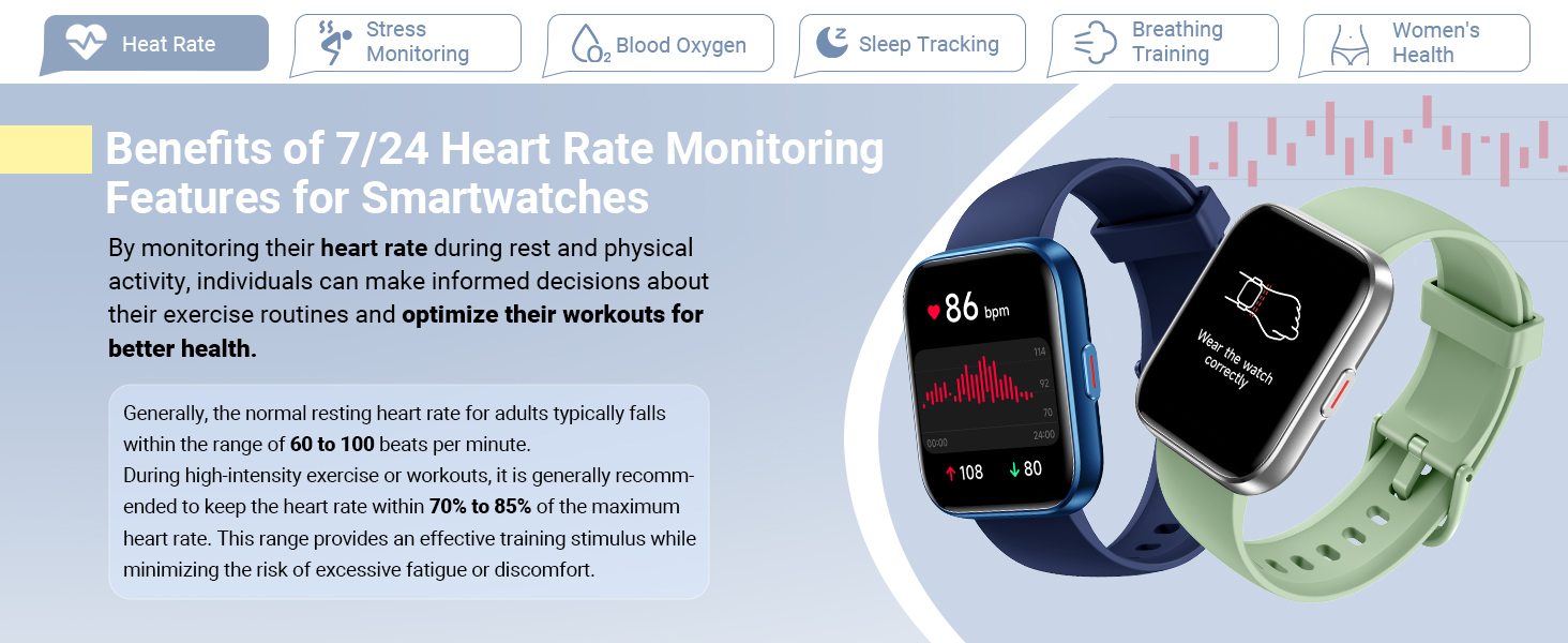 heart rate monitor smart Watch for Woman and Men
