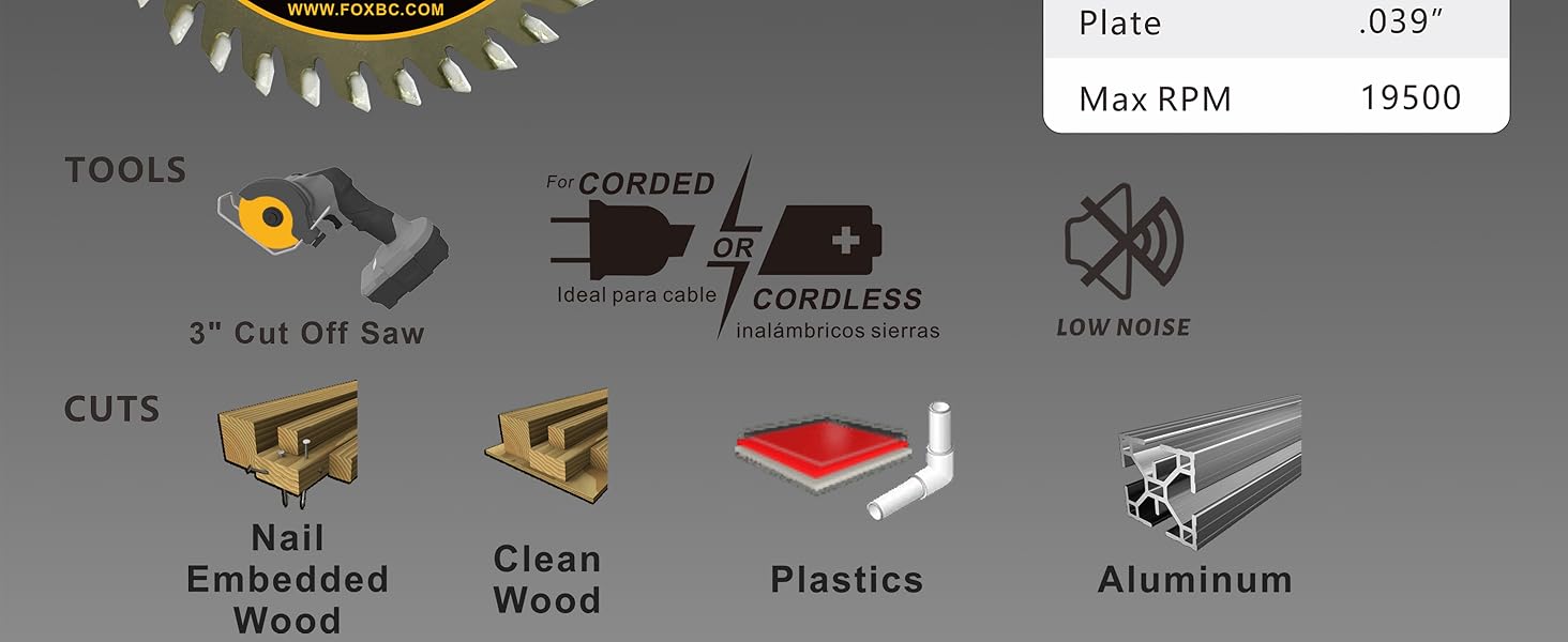FOXBC 3 inch saw blades