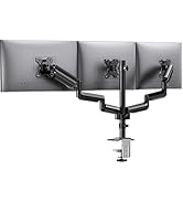 HUANUO Triple Monitor Mount for 13-27 inch Computer Screens, 3 Monitor Desk Mount with Gas Spring...