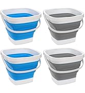 Peohud 3 Pack Collapsible Bucket, 1.3 Gallon (5L) Portable Cleaning Bucket, Foldable Washing Tub ...