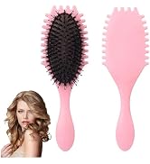 Fvaql Curly Hair Brush,Curl Defining Brush Defining with Side Gear for Combing, Shaping, and Styl...