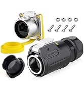 RJ45 Waterproof Connector, IP67 Industrial Ethernet Jack with Plug Dust Cover, 8P8C Aviation Dual...