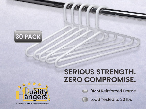 Heavy duty white plastic hangers