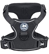 PoyPet Reflective Soft Breathable Mesh Dog Harness Choke-Free Double Padded Vest with Adjustable ...