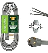 GREATIDE 3 Prong Dryer Cord, 10 ft 10/3 SRDT, 30Amp Appliance Extension Power Cord, NEMA 10-30, Grey