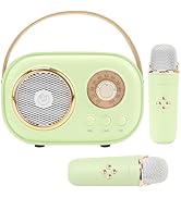 Aresrora Mini Karaoke Machine for Kids,Portable Bluetooth Speaker with 2 Wireless Microphone,Toys...