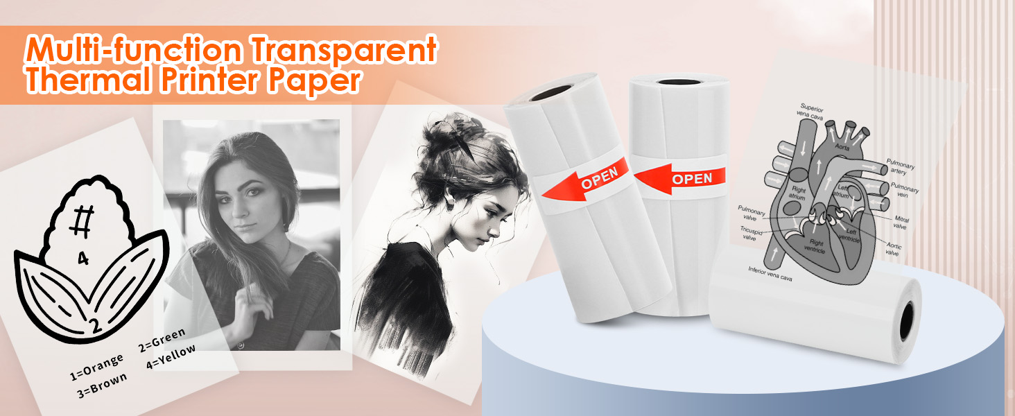 mini printer thermal sticker paper