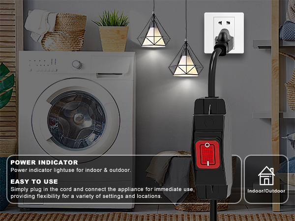 Waterproof Extension Cord with Switch