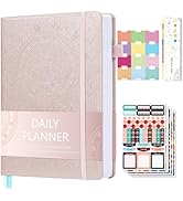 Ospelelf 2025 Leather Undated Daily Planner (5.5 x 8.5''), Weekly & Monthly Life Planner, Organiz...