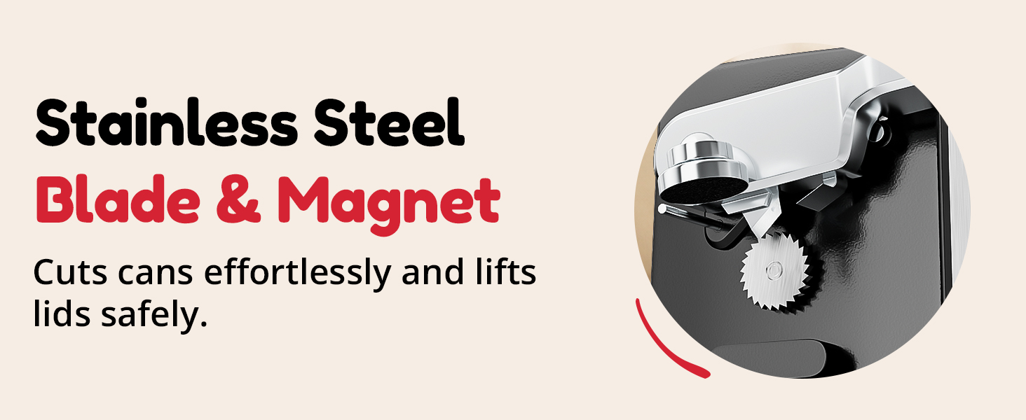 NK-0709 Stainless steel cutting blade &amp;amp;amp; magnet for smooth, safe can lid removal