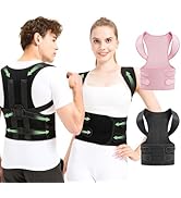 BAREKE Back Straightener for Posture Brace, Back Brace Posture Corrector for Men and Women Pain R...
