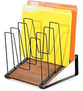 HULISEN Inclined Desk File Organizer, 5-Section Desktop File Folder Holder | Visible Tiered Desig...