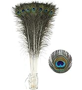 Soarer Long Peacock Feathers Bulk- 25pcs 32-35 inches Feathers for Vase, Holiday Decoration and D...
