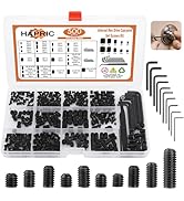 500 Pcs 25 Size Set Screws Metric&amp;SAE Set Screw Assortment Kit 12.9 Alloy Steel Head Socket Metri...