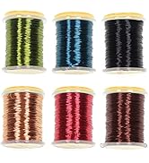 HERCULES 6 Colors 0.2MM Fly Tying Copper Wire Fly Tying Materials Thread for Handmade Fly Fishing...