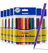Trail maker 100 Pack Bulk Coloring Classroom Markers Set for Kids, Teachers, Home | Fine Line Col...