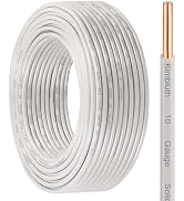 THHN Wire 10 Gauge 100 FT OFC Electrical Wire, 10 AWG Solid Copper Wire Rated up to 600V Building...