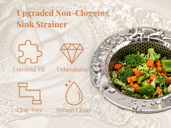 3 Pcs Kitchen Sink Strainer, Double-Layer Rolled Edge Sink Drain Basket
