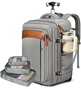 Vancropak Expandable Travel Rolling Backpack with Wheels, Airline Approved Wheeled Backpack with ...